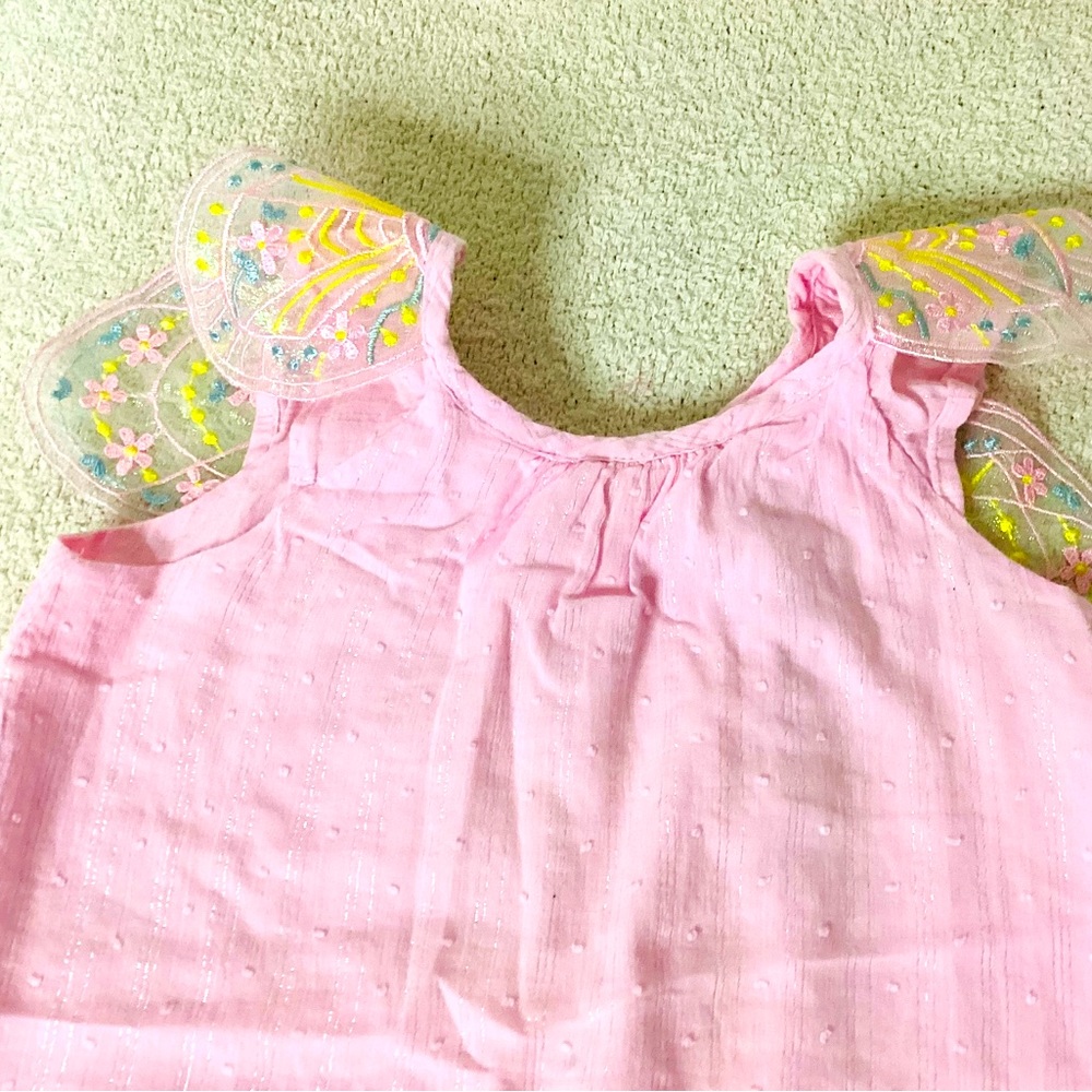 Easter 🐣 Forever Me Toddler Girl Butterfly Wing Linen Dress - Picture 4 of 8